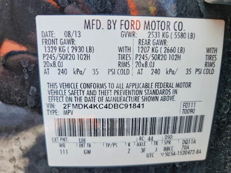 Photo 14 from auction – 2013 FORD EDGE with VIN 2FMDK4KC4DBC91841