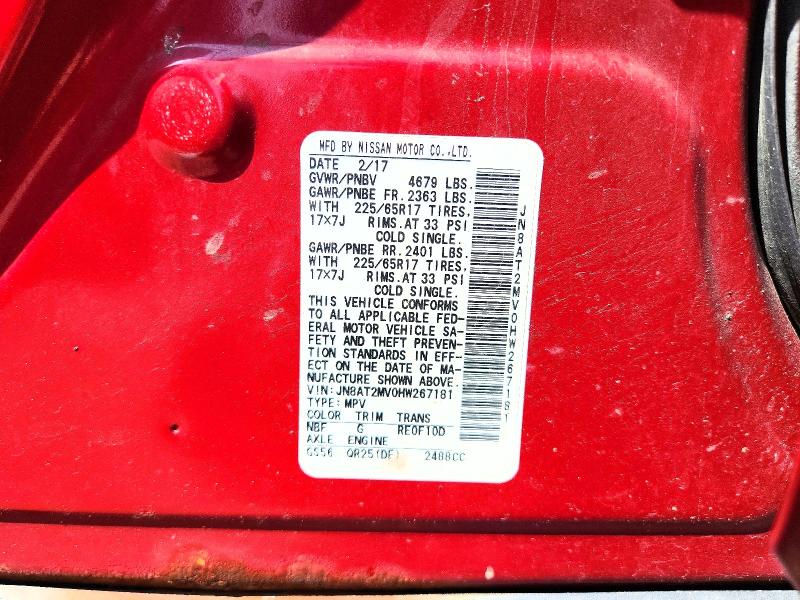 Photo 14 from auction – 2017 NISSAN ROGUE with VIN JN8AT2MV0HW267181