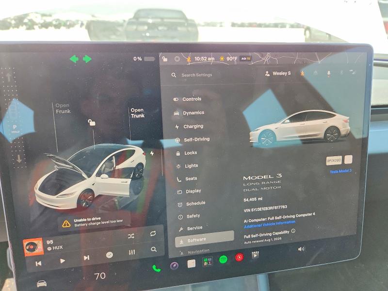 Foto 9 de la subasta – 2024 TESLA MODEL 3 con VIN 5YJ3E1EB3RF817783