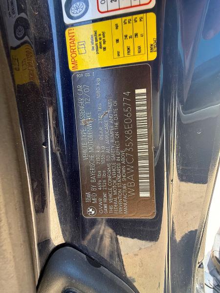 Photo 10 from auction – 2008 BMW 335 with VIN WBAWC735X8E065774