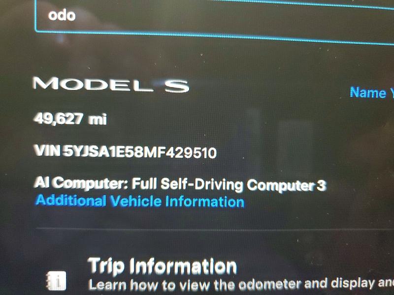 Photo 9 from auction – 2021 TESLA MODEL S with VIN 5YJSA1E58MF429510