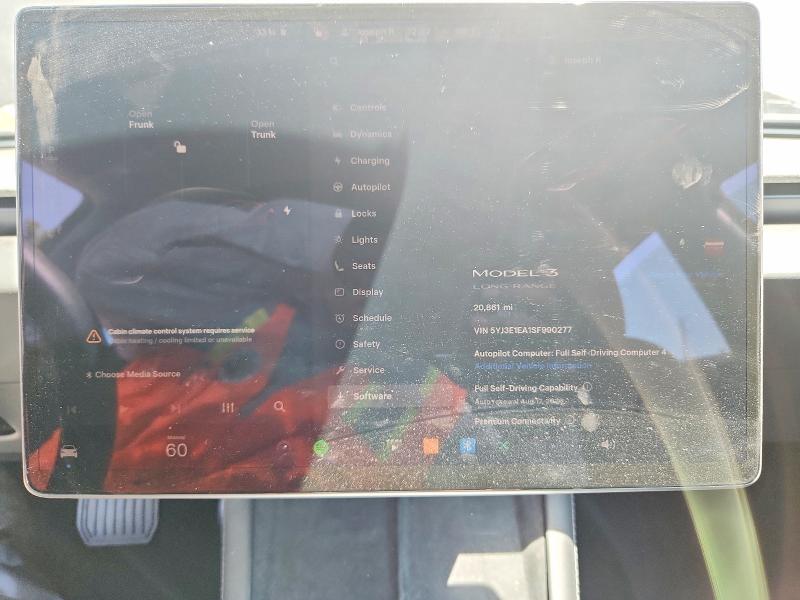 Photo 9 from auction – 2025 TESLA MODEL 3 with VIN 5YJ3E1EA1SF990277