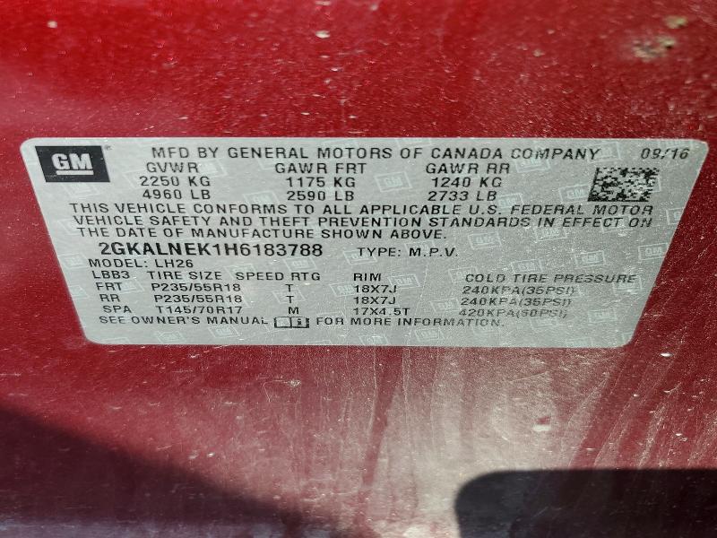 Photo 14 from auction – 2017 GMC TERRAIN with VIN 2GKALNEK1H6183788