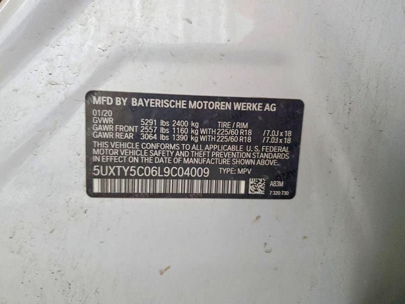 Photo 14 from auction – 2020 BMW X3 with VIN 5UXTY5C06L9C04009