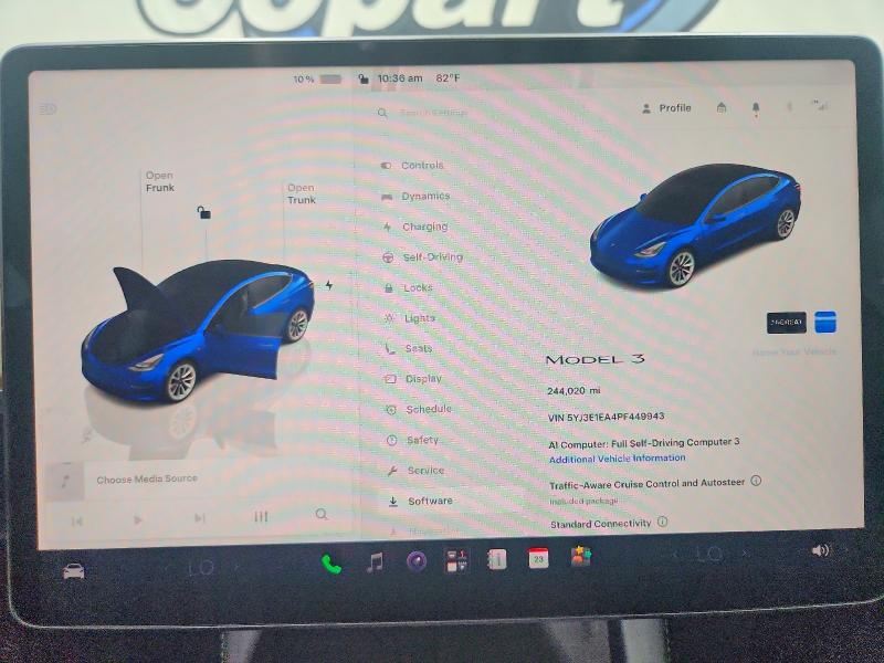 Photo 9 from auction – 2023 TESLA MODEL 3 with VIN 5YJ3E1EA4PF449943