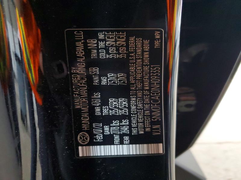Photo 14 from auction – 2022 HYUNDAI TUCSON with VIN 5NMJFCAE0NH093351