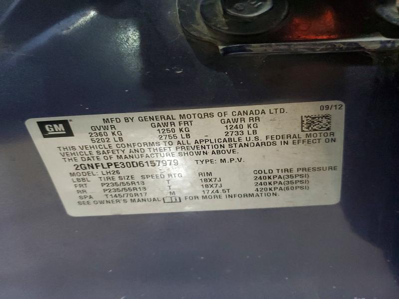Photo 14 from auction – 2013 CHEVROLET EQUINOX with VIN 2GNFLPE30D6157979