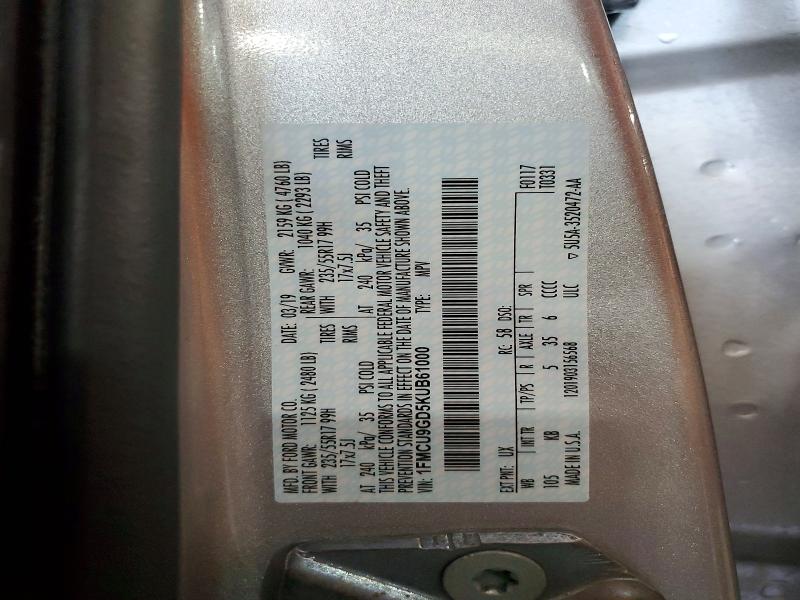Photo 14 from auction – 2019 FORD ESCAPE with VIN 1FMCU9GD5KUB61000