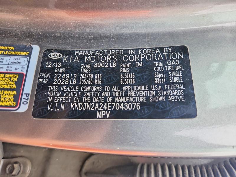 Photo 14 from auction – 2014 KIA SOUL with VIN KNDJN2A24E7043076