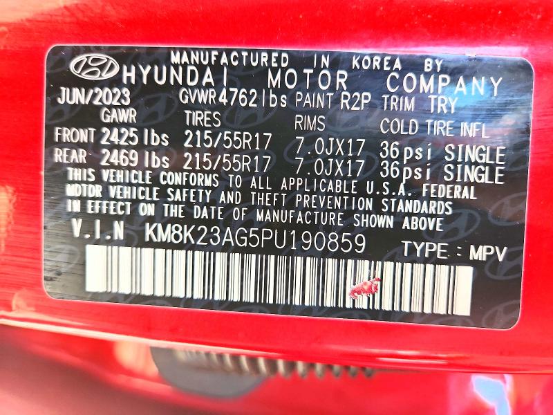 Photo 14 from auction – 2023 HYUNDAI KONA with VIN KM8K23AG5PU190859