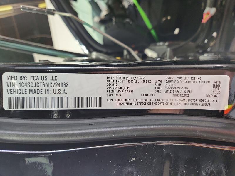 Photo 14 from auction – 2021 DODGE DURANGO R/ with VIN 1C4SDJCT6MC724062