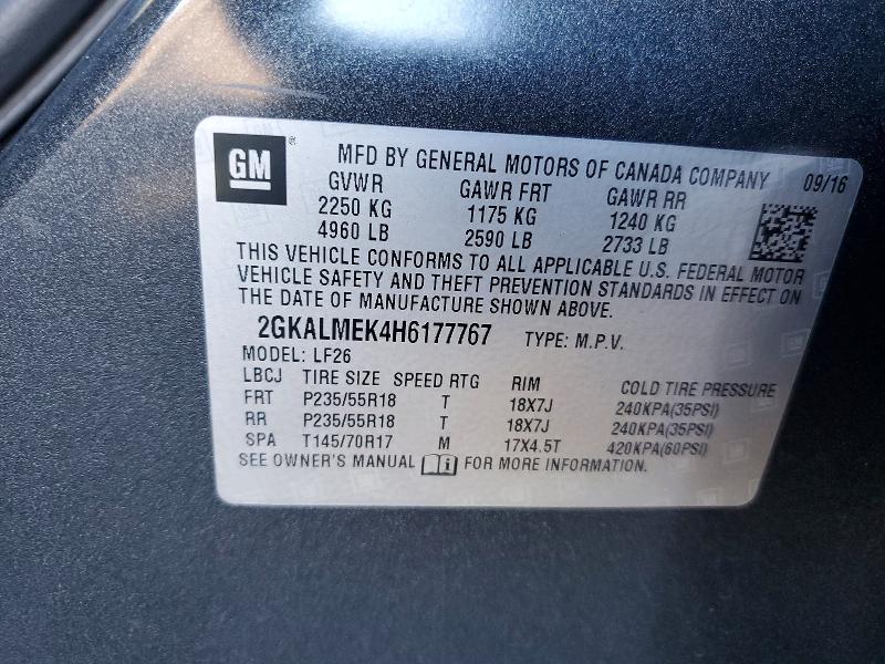 Photo 14 from auction – 2017 GMC TERRAIN with VIN 2GKALMEK4H6177767