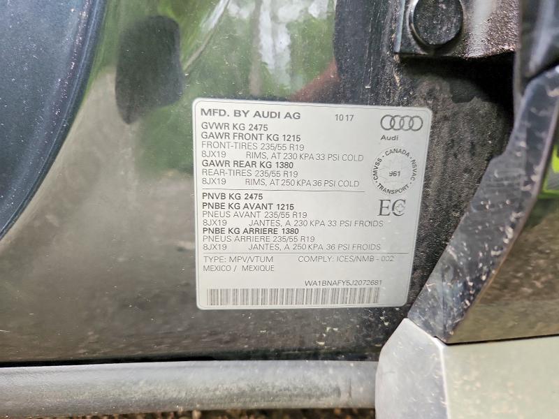 Photo 14 from auction – 2018 AUDI Q5 with VIN WA1BNAFY5J2072681