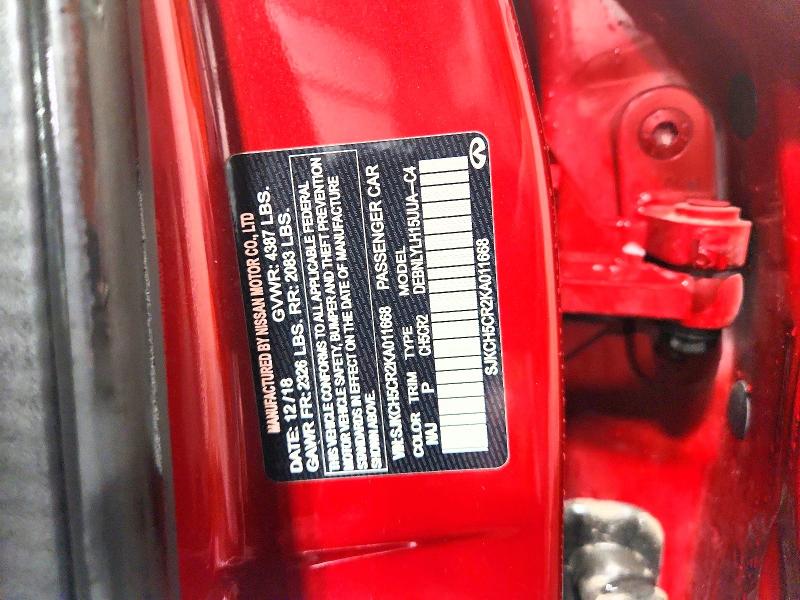 Photo 14 from auction – 2019 INFINITI QX30 with VIN SJKCH5CR2KA011668