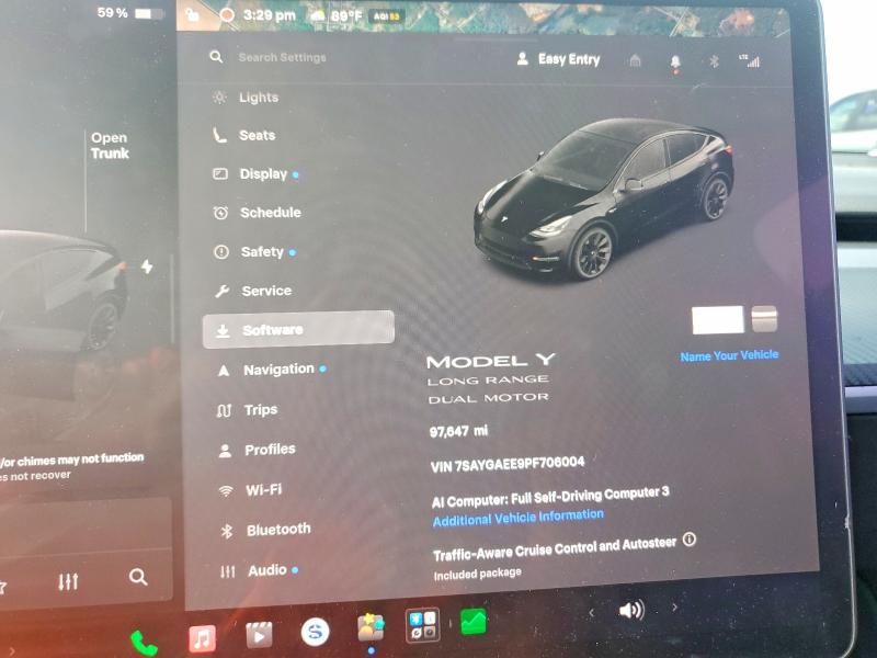 Photo 9 from auction – 2023 TESLA MODEL Y with VIN 7SAYGAEE9PF706004