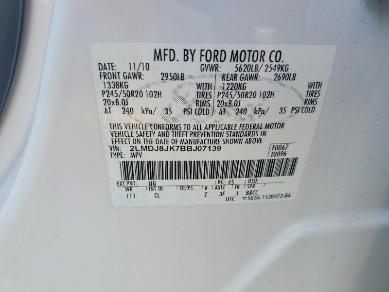 Photo 14 from auction – 2011 LINCOLN MKX with VIN 2LMDJ8JK7BBJ07139