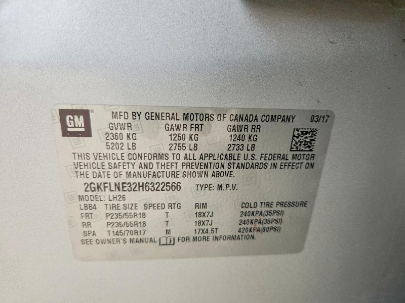 Photo 14 from auction – 2017 GMC TERRAIN with VIN 2GKFLNE32H6322566
