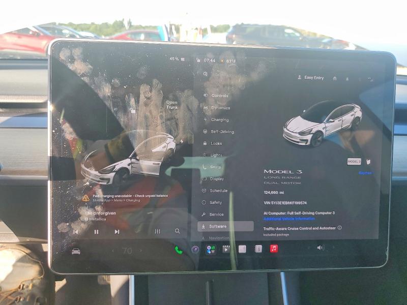 Photo 9 from auction – 2019 TESLA MODEL 3 with VIN 5YJ3E1EB6KF199574