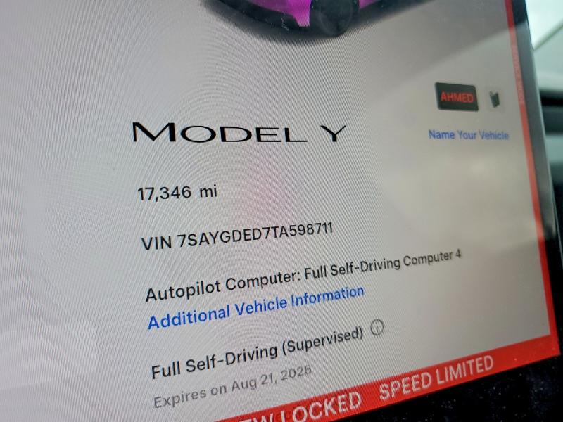 Photo 9 from auction – 2026 TESLA MODEL Y with VIN 7SAYGDED7TA598711