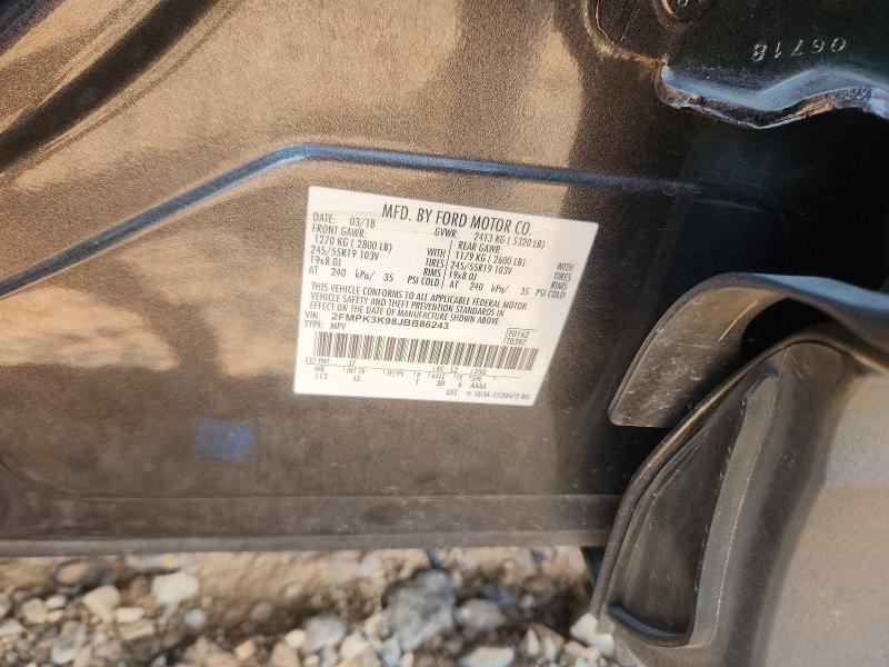 Photo 14 from auction – 2018 FORD EDGE with VIN 2FMPK3K98JBB86243
