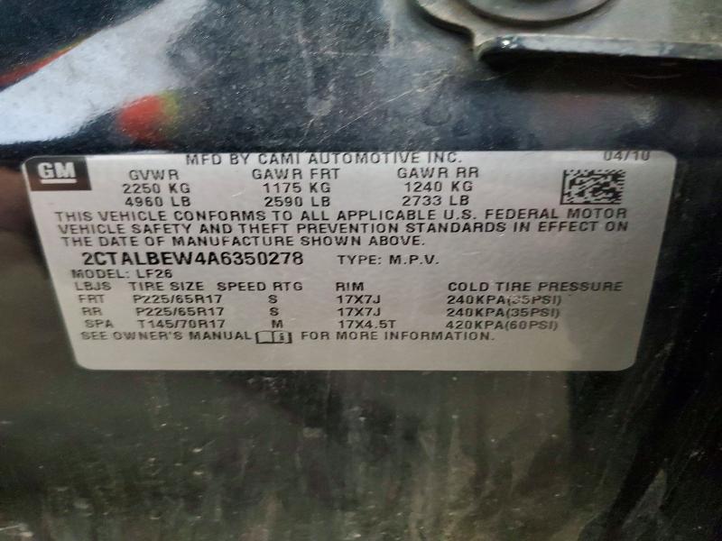 Photo 14 from auction – 2010 GMC TERRAIN with VIN 2CTALBEW4A6350278