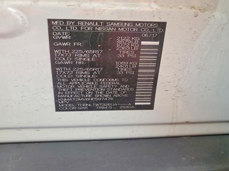 Photo 14 from auction – 2017 NISSAN ROGUE with VIN KNMAT2MV6HP597476