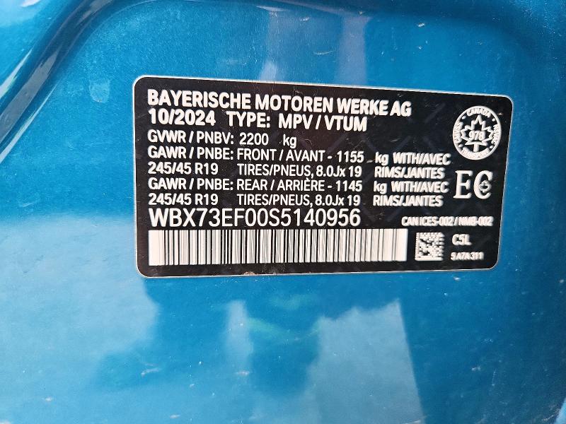 Photo 14 from auction – 2025 BMW X1 with VIN WBX73EF00S5140956