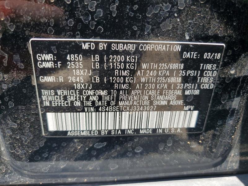 Photo 14 from auction – 2018 SUBARU OUTBACK with VIN 4S4BSETCXJ3343027