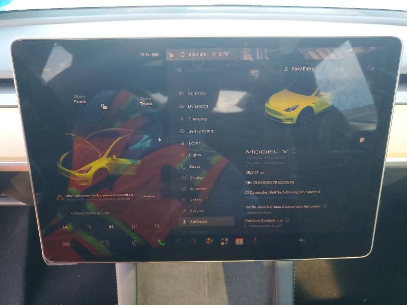 Photo 9 from auction – 2024 TESLA MODEL Y with VIN 7SAYGDEE7RA222575