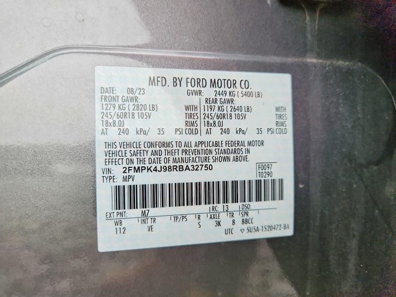 Photo 14 from auction – 2024 FORD EDGE with VIN 2FMPK4J98RBA32750