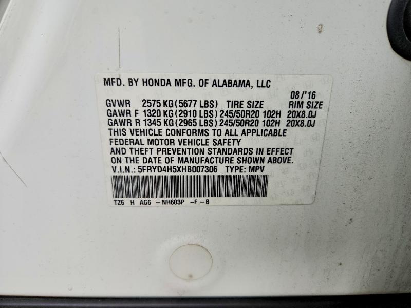Photo 14 from auction – 2017 ACURA MDX with VIN 5FRYD4H5XHB007306