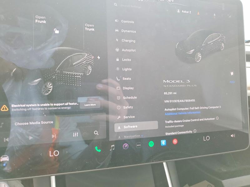 Photo 9 from auction – 2020 TESLA MODEL 3 with VIN 5YJ3E1EA9LF808455