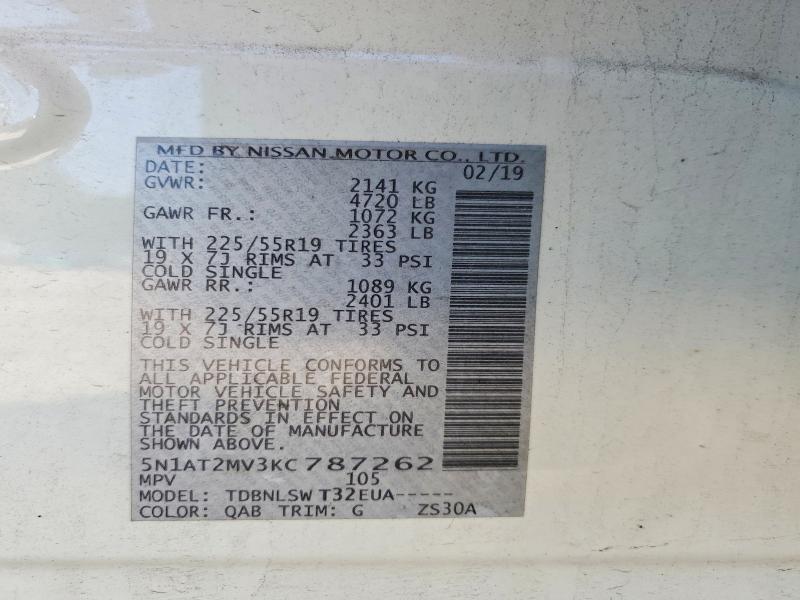 Photo 14 from auction – 2019 NISSAN ROGUE with VIN 5N1AT2MV3KC787262