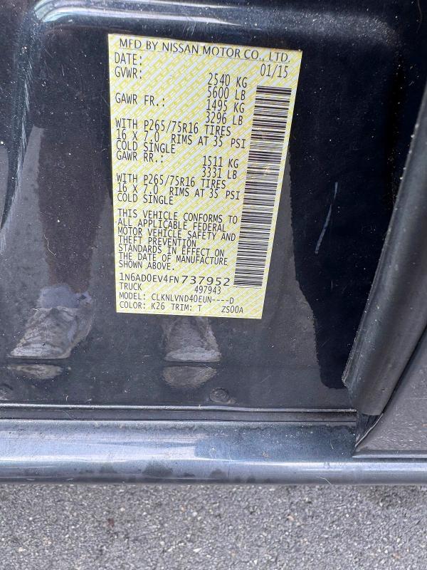 Photo 13 from auction – 2015 NISSAN FRONTIER with VIN 1N6AD0EV4FN737952