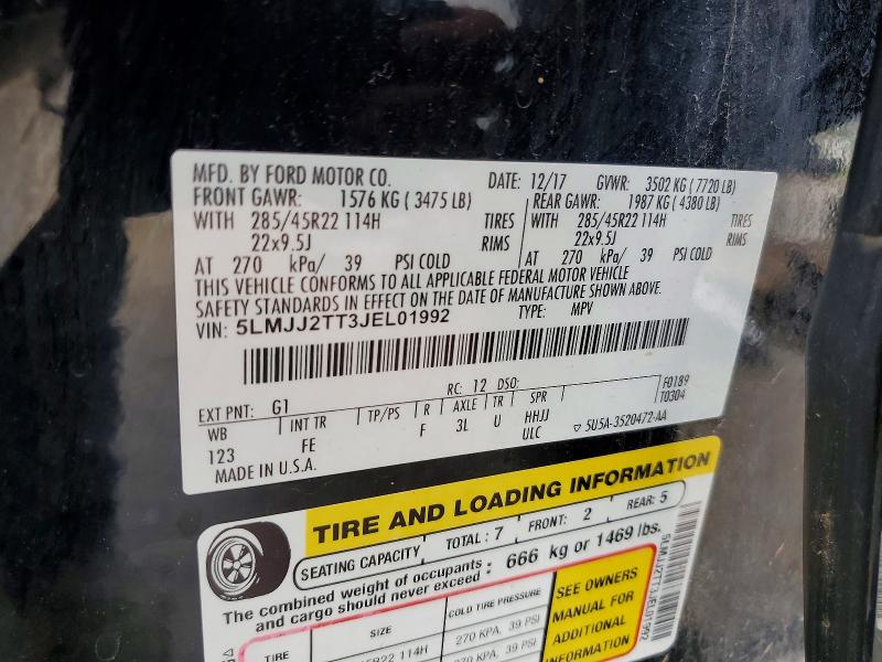 Photo 14 from auction – 2018 LINCOLN NAVIGATOR with VIN 5LMJJ2TT3JEL01992