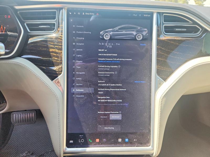 Photo 9 from auction – 2016 TESLA MODEL S with VIN 5YJSA1E15GF170525