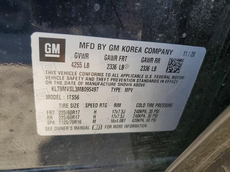 Photo 14 from auction – 2021 CHEVROLET TRAILBLAZER with VIN KL79MVSL3MB095497