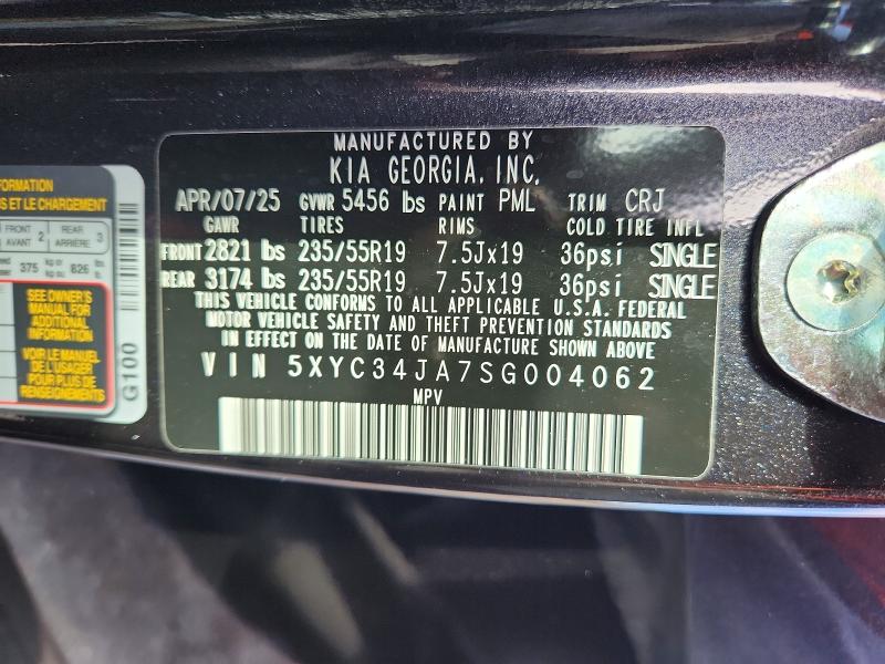 Photo 14 from auction – 2025 KIA EV6 with VIN 5XYC34JA7SG004062
