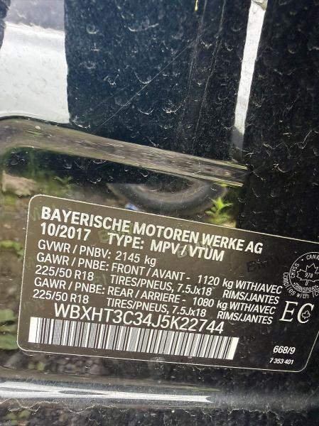 Photo 10 from auction – 2018 BMW X1 with VIN WBXHT3C34J5K22744