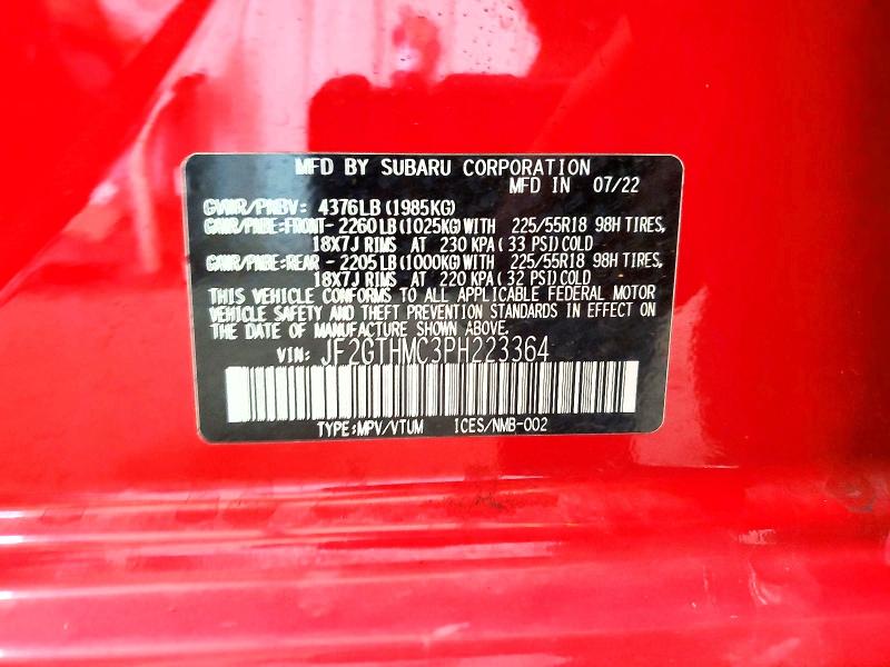 Photo 14 from auction – 2023 SUBARU CROSSTREK with VIN JF2GTHMC3PH223364