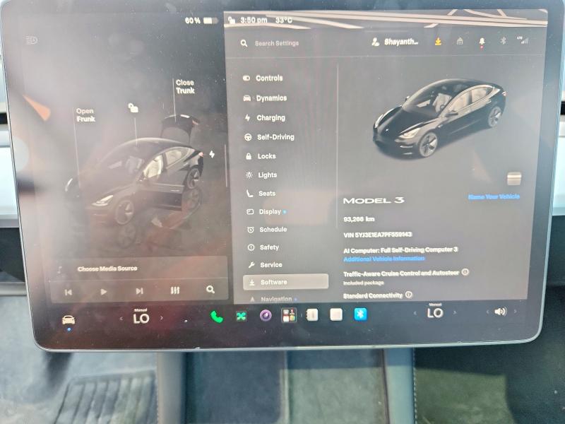 Photo 9 from auction – 2023 TESLA MODEL 3 with VIN 5YJ3E1EA7PF559143