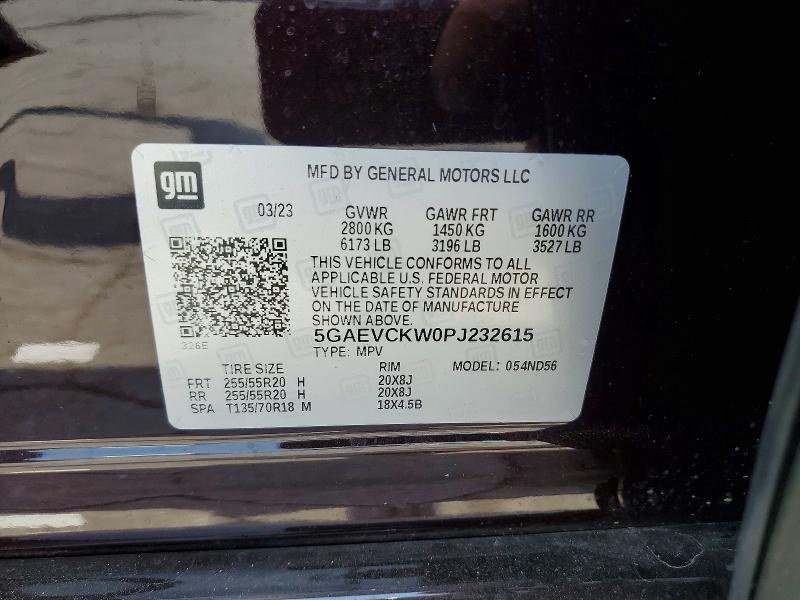Photo 14 from auction – 2023 BUICK ENCLAVE with VIN 5GAEVCKW0PJ232615