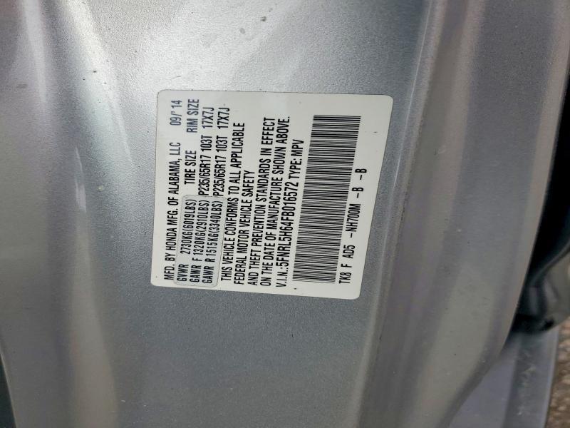 Photo 14 from auction – 2015 HONDA ODYSSEY with VIN 5FNRL5H64FB016572