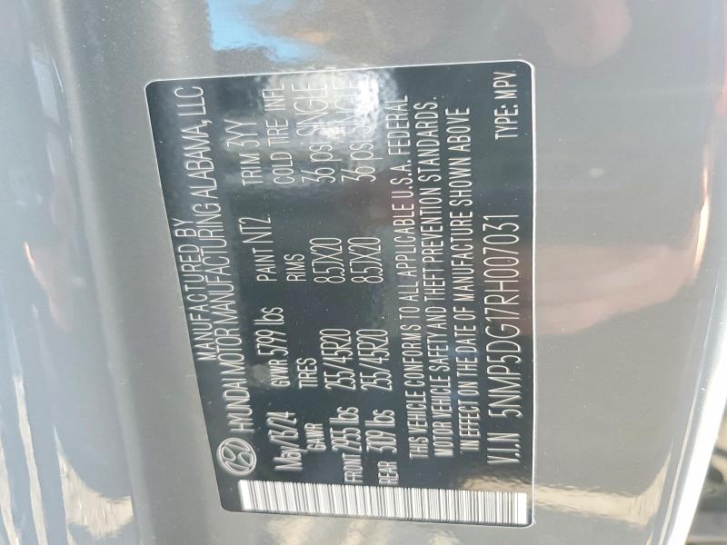 Снимка 14 от търг – 2024 HYUNDAI SANTA FE с VIN 5NMP5DG17RH007031