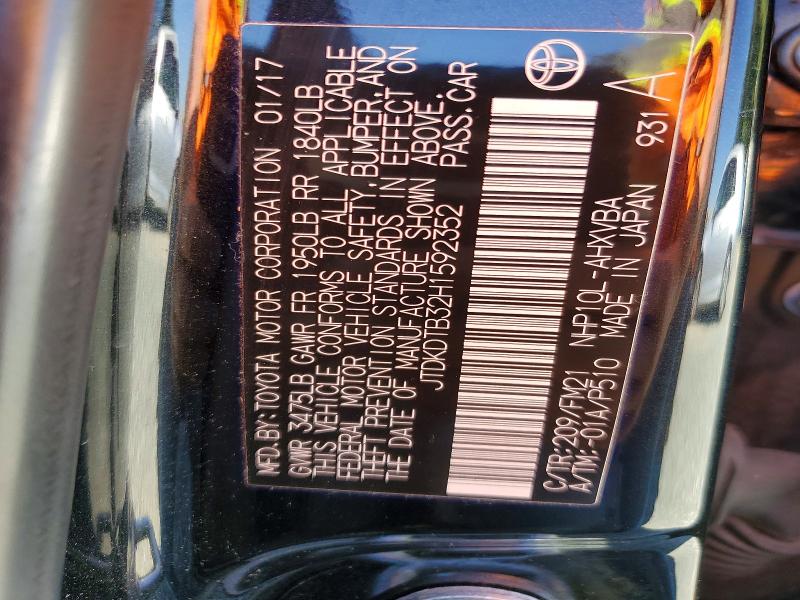 Photo 14 from auction – 2017 TOYOTA PRIUS C with VIN JTDKDTB32H1592352