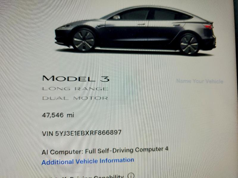 Photo 9 from auction – 2024 TESLA MODEL 3 with VIN 5YJ3E1EBXRF866897