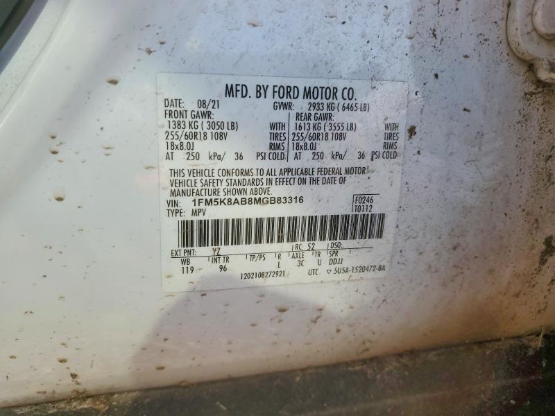 Photo 14 from auction – 2021 FORD EXPLORER with VIN 1FM5K8AB8MGB83316
