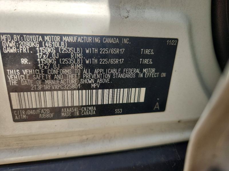Photo 14 from auction – 2023 TOYOTA RAV4 with VIN 2T3P1RFVXPC325801