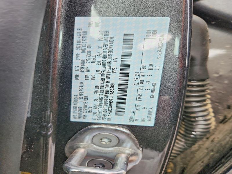 Photo 14 from auction – 2020 FORD ESCAPE with VIN 1FMCU9H97LUA56289