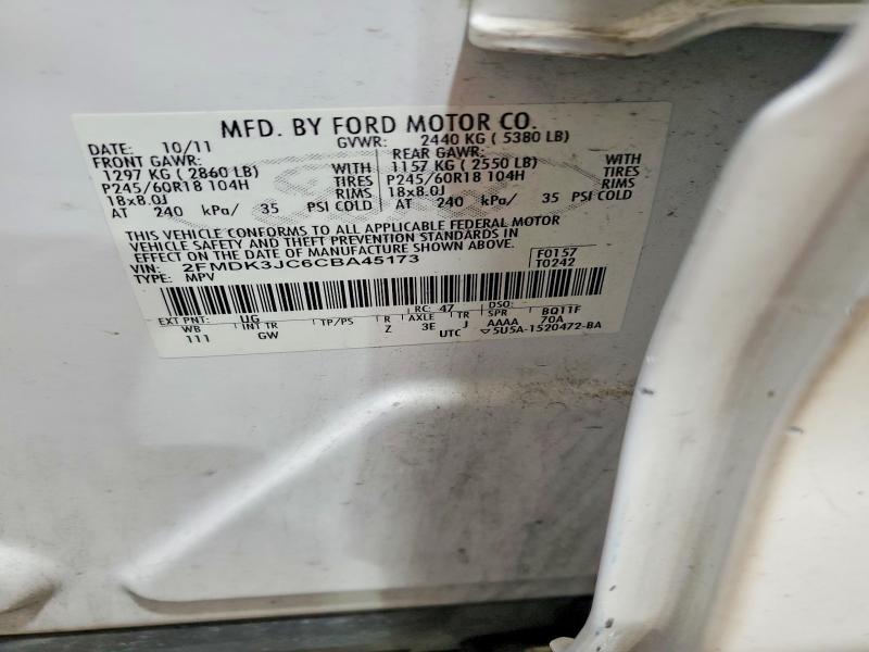 Photo 14 from auction – 2012 FORD EDGE with VIN 2FMDK3JC6CBA45173
